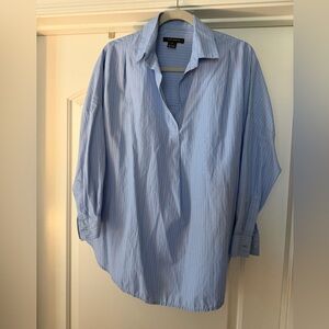 French Connection Light Blue Striped Button-Down Shirt